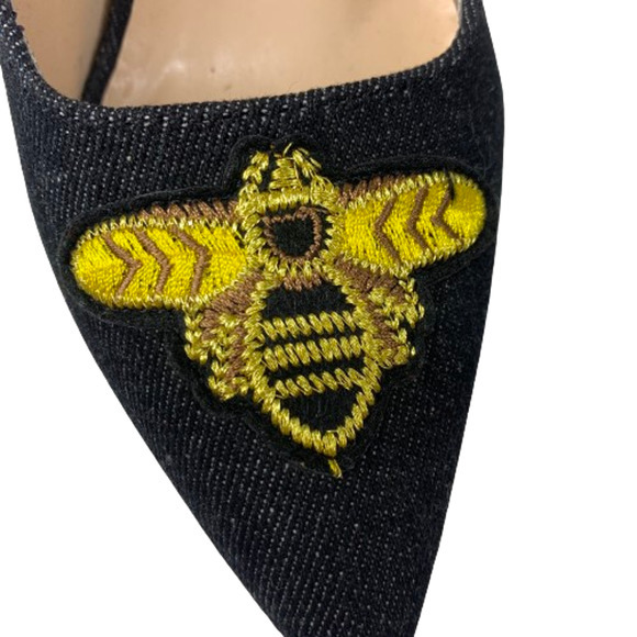 QUPID Black Queen Bee Patch‎ Signal Block Heel Pumps - Picture 4 of 12